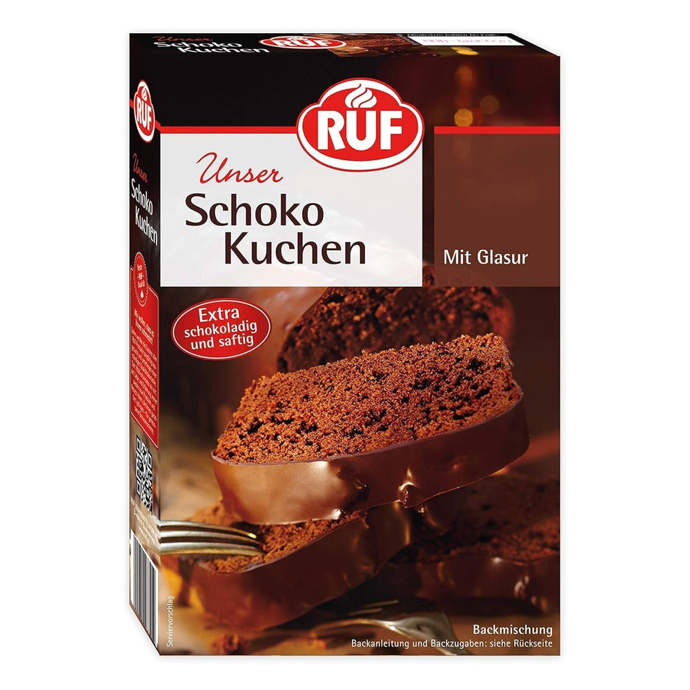 RUF Nusskuchen, Backmischung Mit Schneller Und Einfacher Zubereitung, Nussig Und Locker Mit Glasur, Als Grundlage Für Rüblikuchen, Vegan, 1 X 520G Naty Shop 475 G (1Er Pack) Schokoladenkuchen