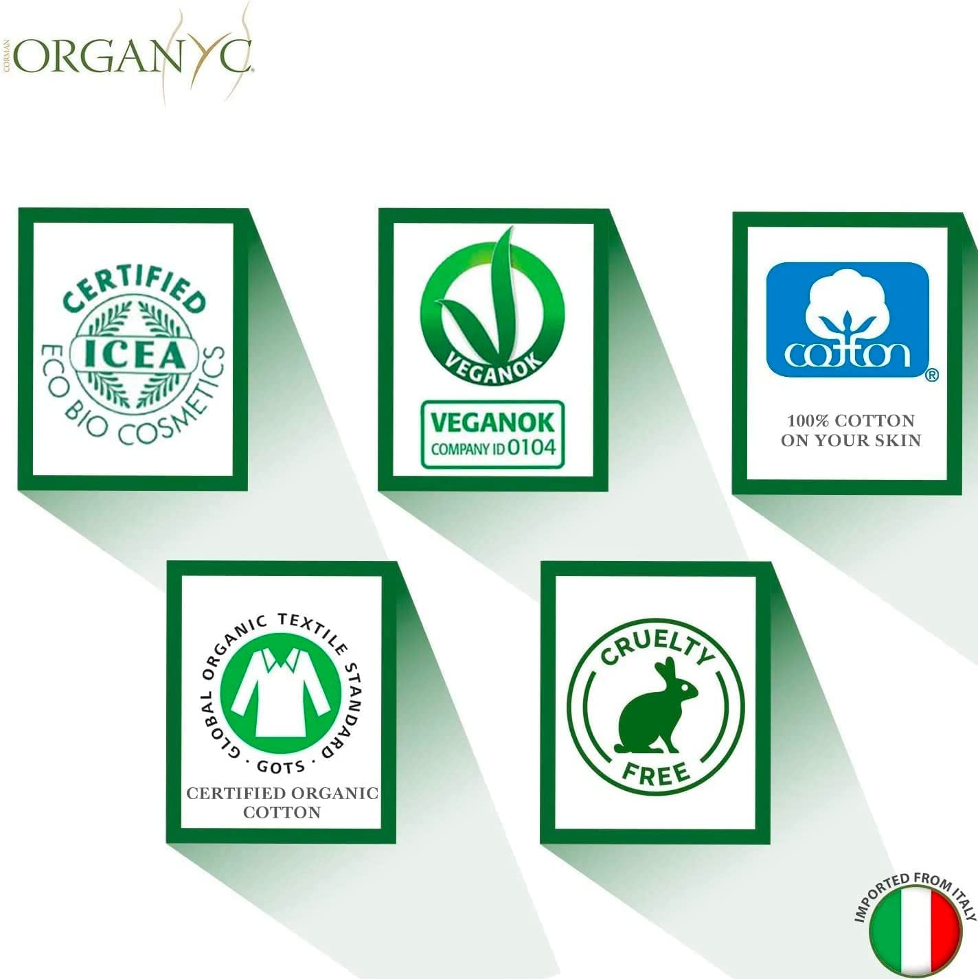 Organyc nedves intim törlőkendők, 100% minősített bio pamutból - 4 csomag 20 törlőkendőt (összesen 80 törlőkendő)