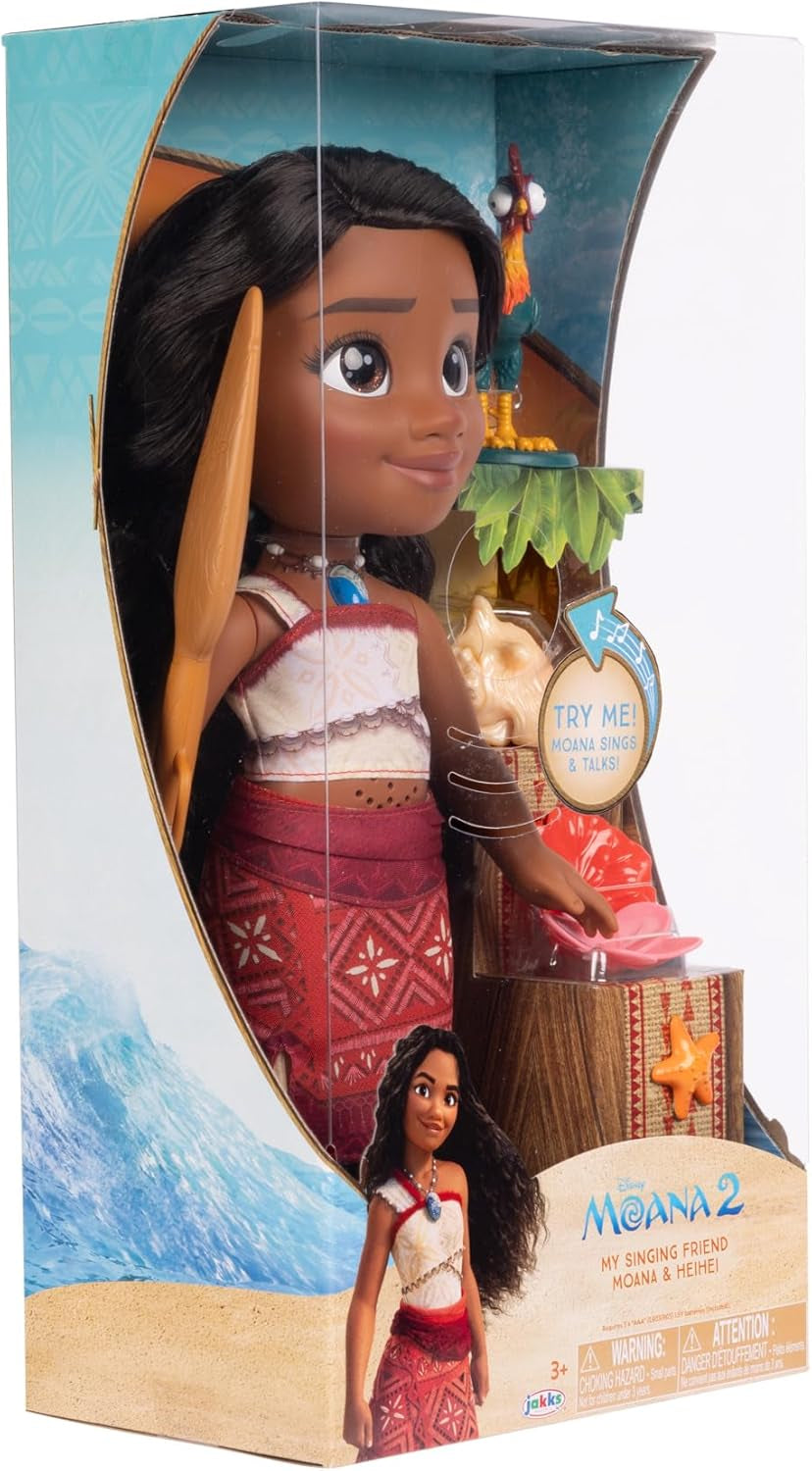 Disney - Moana 2 - Singende Puppe Moana, mozgatható - Größe 35 cm - Polinéz ruházat - Frisierbares Haar - Spielzeug für Mädchen ab 3 Jahren