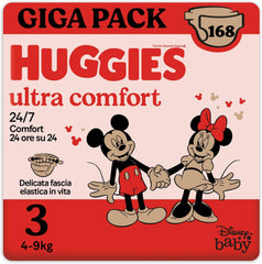 Huggies Ultra Comfort pelenkák, 3-as méret (4-9 kg), Disney dizájn, 168 db