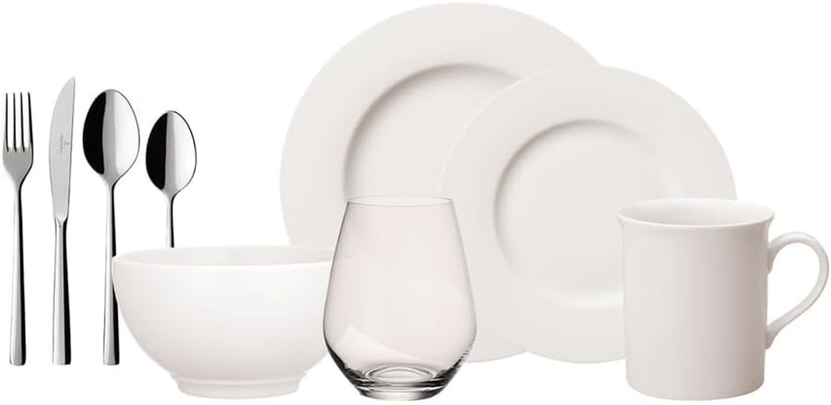 Villeroy & Boch – Twist White Geschirrset 30 Teilig Für 6 Personen, Spülmaschinenfest, Mikrowellensicher, Teller Set, Geschirr, Tafelservice, Kombiservice, Modernes Service Aus Porzellan Seturi vesela masa Naty Shop Komplett-Set