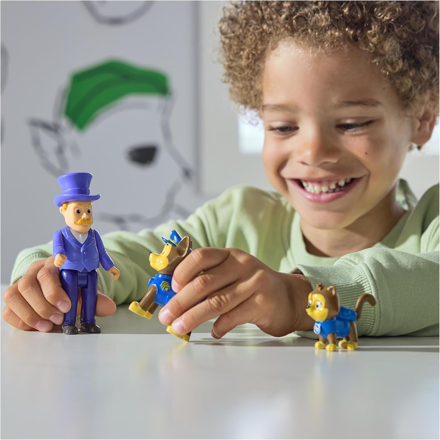 PAW PATROL Hero Pups - Set de figurine de acțiune cu 1 figurină de câine Chase, 1 figurină de pisică chaos și 1 figurină de primar know-it-all, jucărie potrivită pentru copii cu vârsta de peste 3 ani Action figures Naty Shop