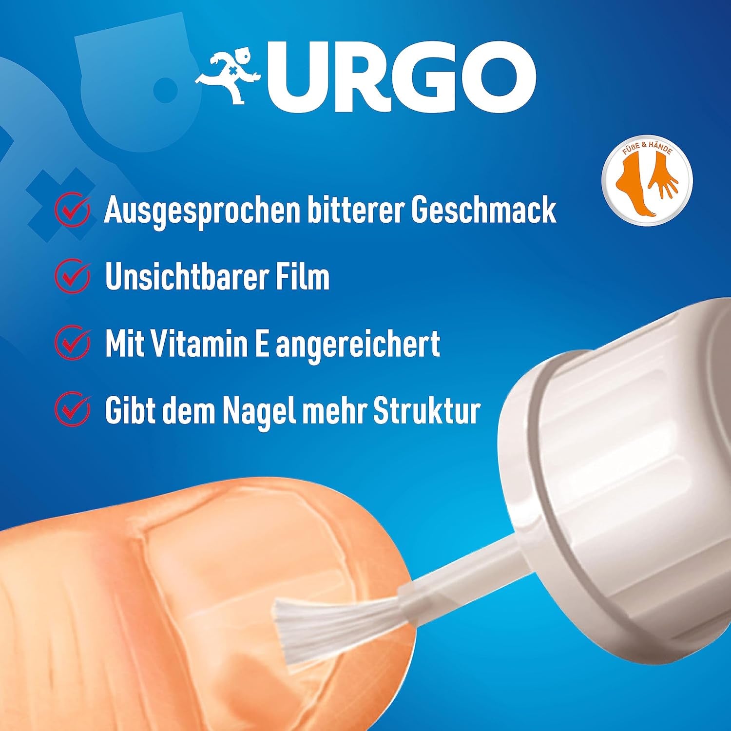 Urgo - Stop Red Nails - átlátszó, keserű ízű körömlakk - harapott és sérült körmökre és hüvelykujjszopásra - 3 éves kortól - 9 ml - 40 alkalmazás