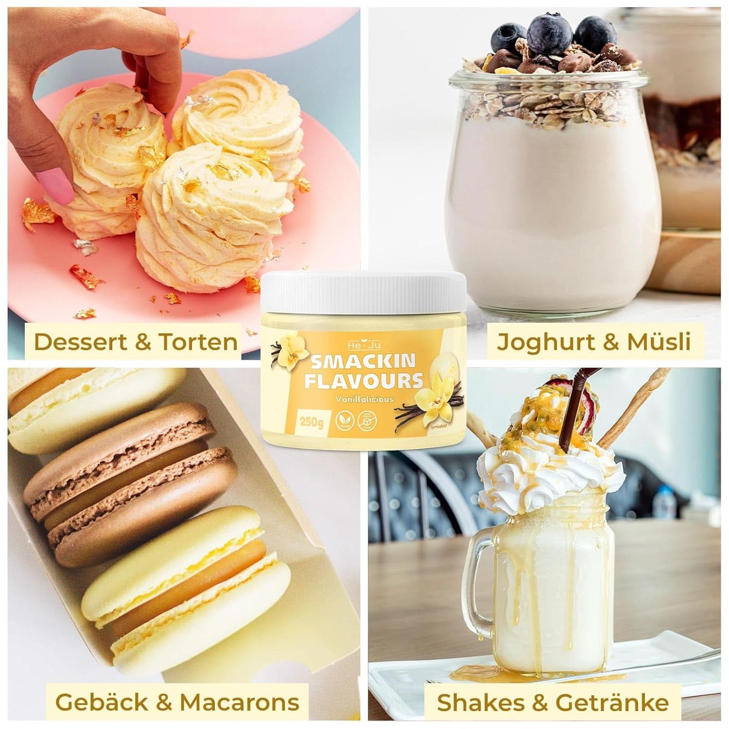 He-Ju, Vanília ízű por, 250 grammos Aromas Naty Shop