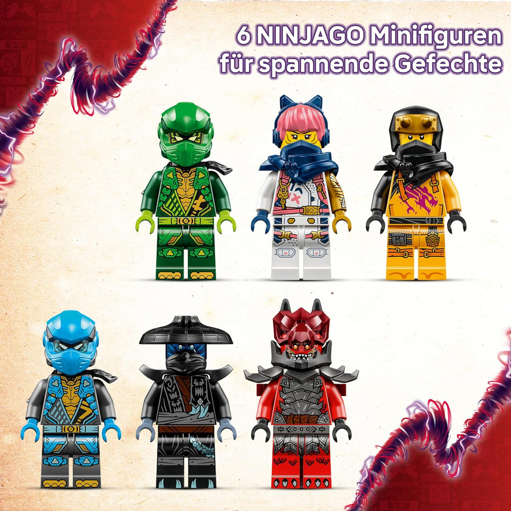 LEGO NINJAGO Chaosdrache Donnerzahn - Spielzeug mit 6 Ninja Minifiguren - Rollenspiel Bauset für Jungen und Mädchen ab 8 Jahren - Geschenke für TV-Serie Aufstieg der Drachen 71832
