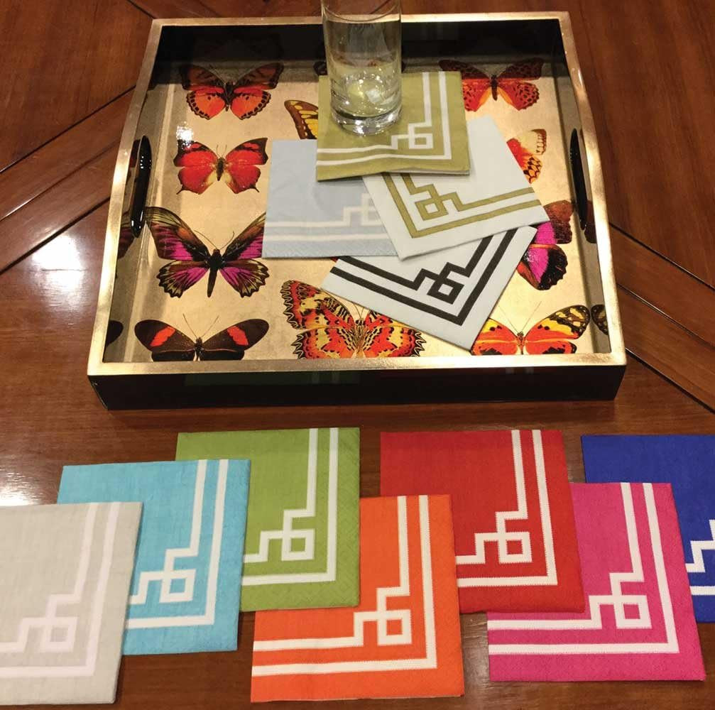 Divertisment cu șervețele de cocktail, Rive Gauche, auriu și alb, 20 de bucăți