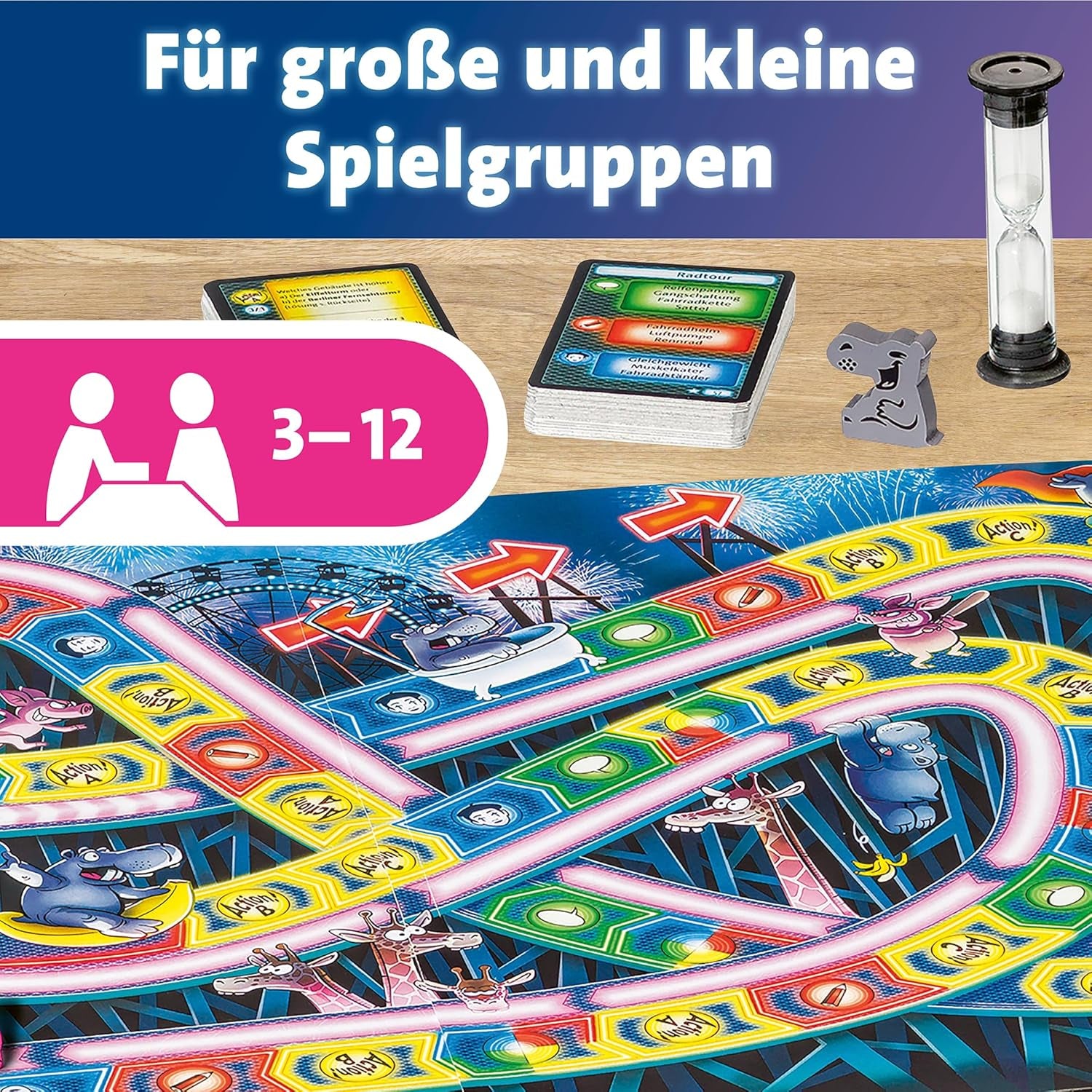 Ravensburger 26772 - Víziló hullámvasúton - Társasjáték az egész családnak, játék felnőtteknek és gyerekeknek 10-99 éves korig, 3-12 játékos részére - Társas játék, szilveszteri játék