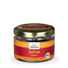 Herbaria Safran-Fäden bio 0,5g im Glas – Bio Saffron-Fäden aus dem bereicht Safran-Ort Taliouine in Marokko – Safranfäden in Premium Bio-Qualität – Saffron Premium – Safran première catégorie