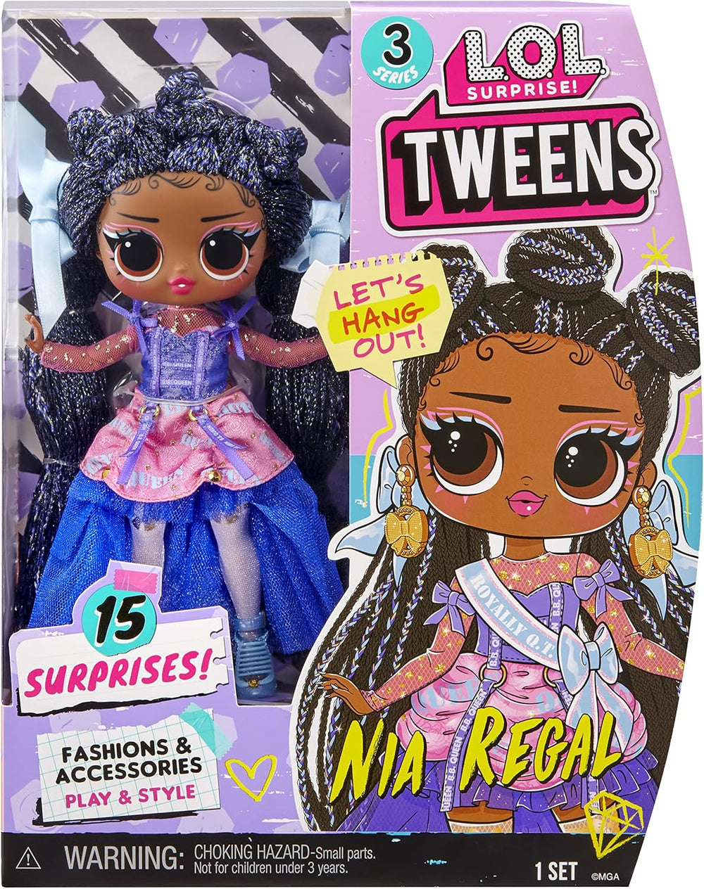 L.O.L. Meglepetés! Tweens Serie 3 Modepuppe – NIA Regal, 15 cm-es nagy Puppe mit Überraschungen Wilde Outfits, Accessoires und mehr Zum Sammeln Tolles Geschenk für Jungen Mädchen ab Jahren, 584087