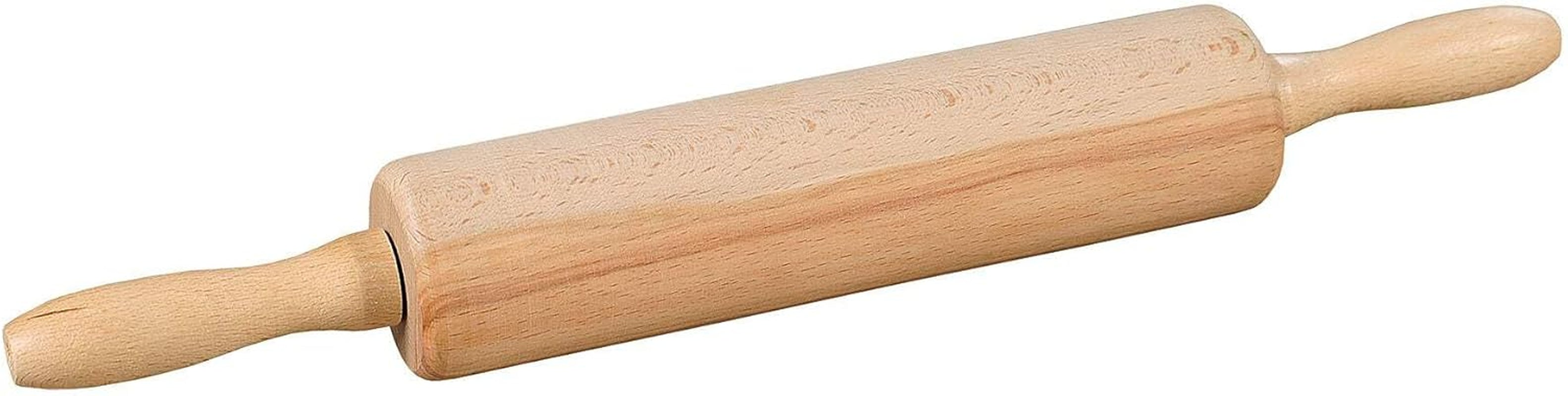 KESPER | Teigrolle aus Buchenholz – FSC®-zertifiziert | Backroll mit Metallachse & Gleitlager | Méret: 44 cm - Ø 6,3 cm | 25 cm Walze | 69374