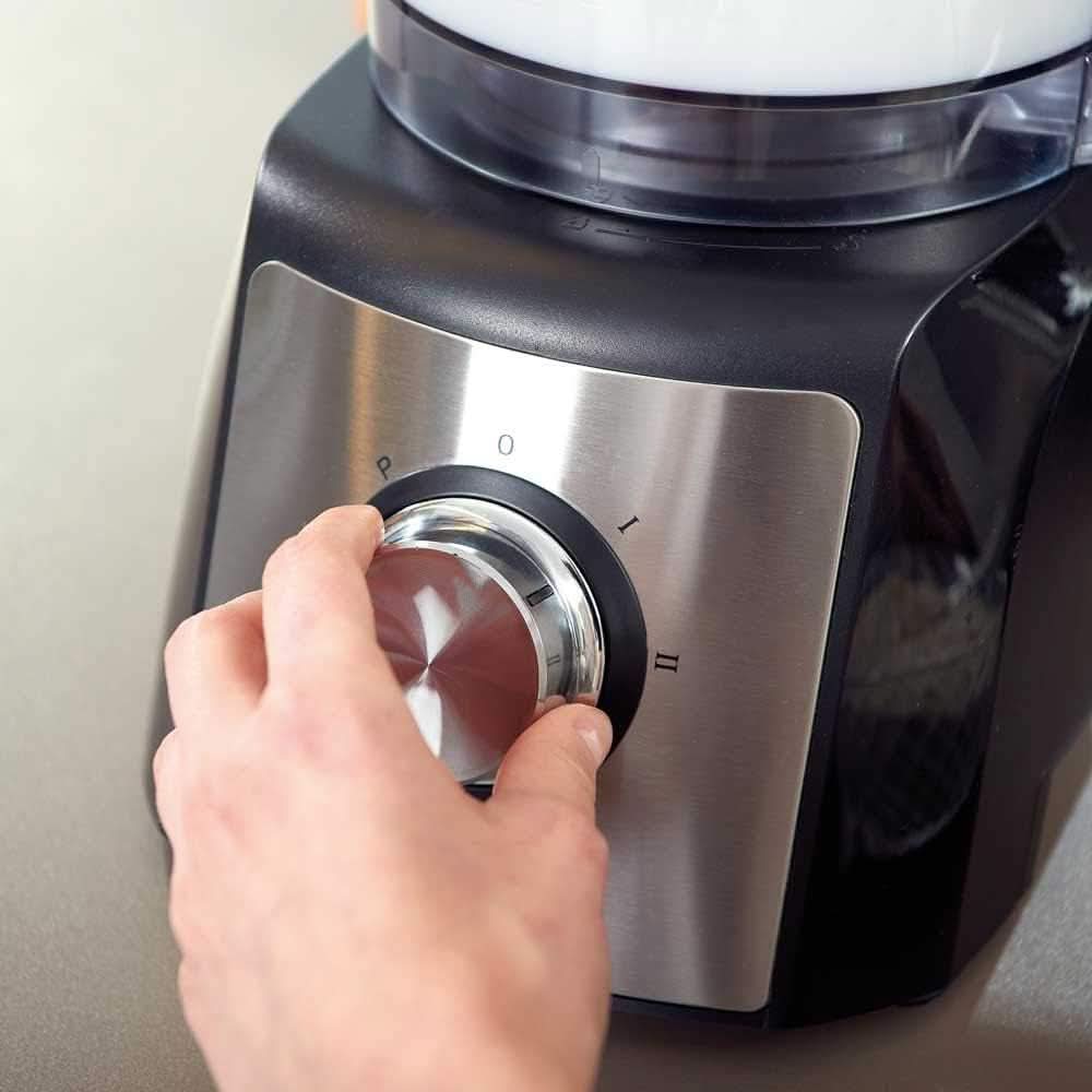 Fekete+Decker BXFPA1200E - Küchenmaschine 1.200W, Behälter 1.5L, 2 Geschwindigkeiten/Turbo-Funktion, +8 Zubehörteile, Anti-Fingerprint-Edelstahlobreflchen, Klingen Undeiben Scheiben Aus Edelstahl; Bpa-Frei Anya és Gyermek Naty Shop