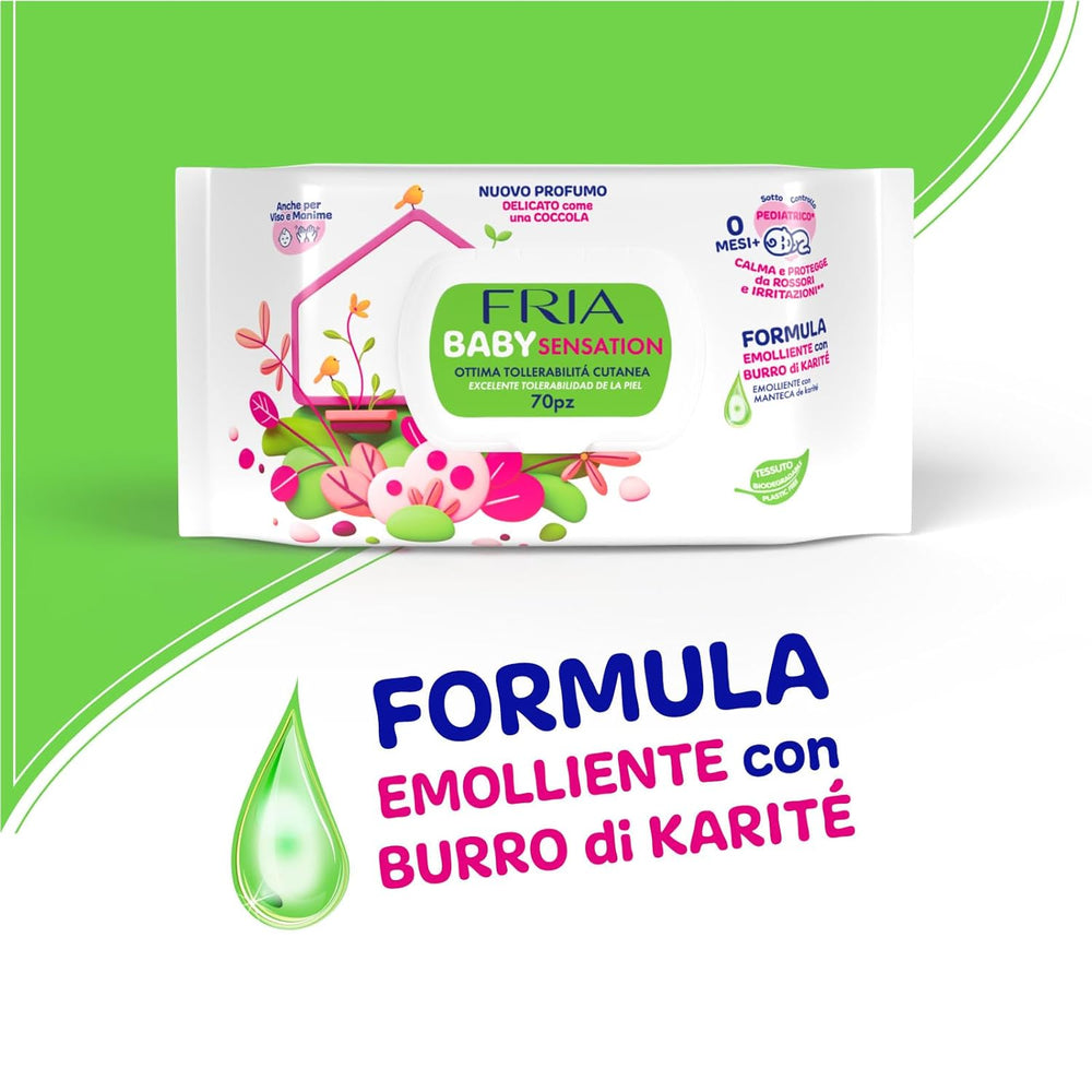 Baby Sensations fedővel, 72 nedves törlőkendő, testápoló törlőkendők, uniszex, gyerekek