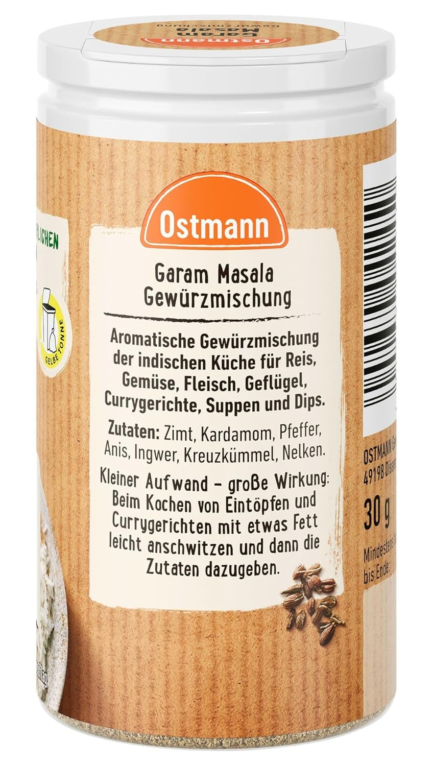 Ostmann Gewürze - Garam Masala Gewürzmischung | Nachfüllbare & újrahasznosítható Verpackung | 30 g in der Streudose