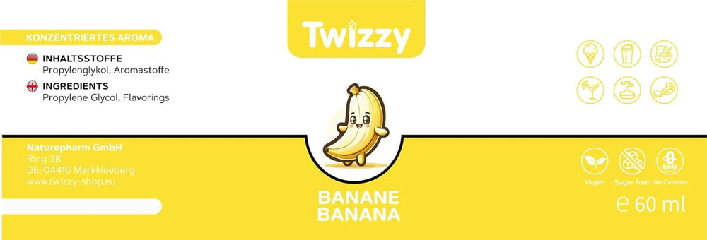 Twizzy Banana ételíz - 60 ml - Intenzív íz - Ideális sütéshez Aromas Naty Shop