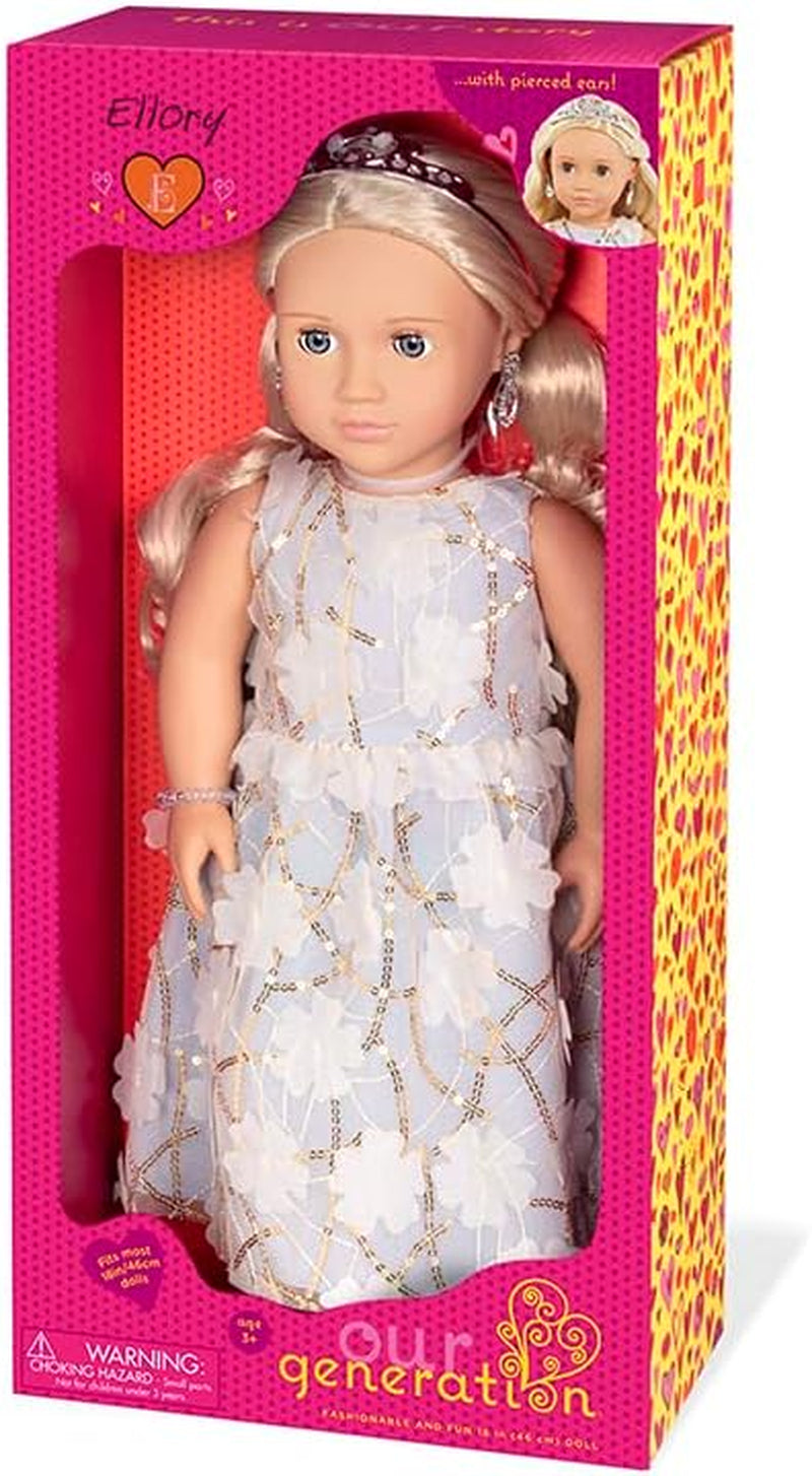 Generációnk - Ellory - 46 cm-es bábu - szőke Haar & Blaue Augen - Schmuck-Accessoires - Vorgetäuschtes Spiel - Spielzeug für Kinder ab 3 Jahren