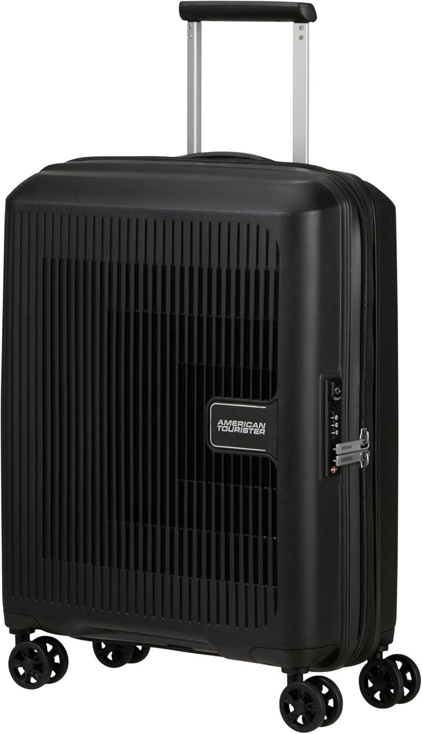 American Tourister Aerostep - Spinner L, Valiză extensibilă, 77 cm, 101.5/109 L, Portocaliu (Portocaliu aprins) Bagaje și echipament de călătorie Naty Shop Negru (negru) S (55 Cm - 36/40 L)