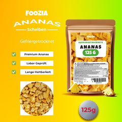 Ananas liofilizat 125g bucăți mari, Fructe liofilizate fără aditivi 100% pure - Fructe uscate naturale - Ananas uscat, fructe uscate de la Foozia Produse deshidratate Naty Shop