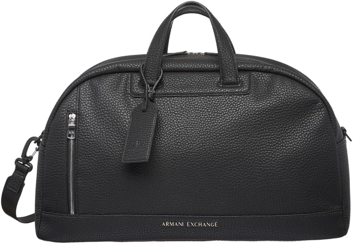 Armani Exchange Bărbați Pebble Armani sac geantă de voiaj, negru Bagaje și echipament de călătorie Naty Shop Titlu implicit