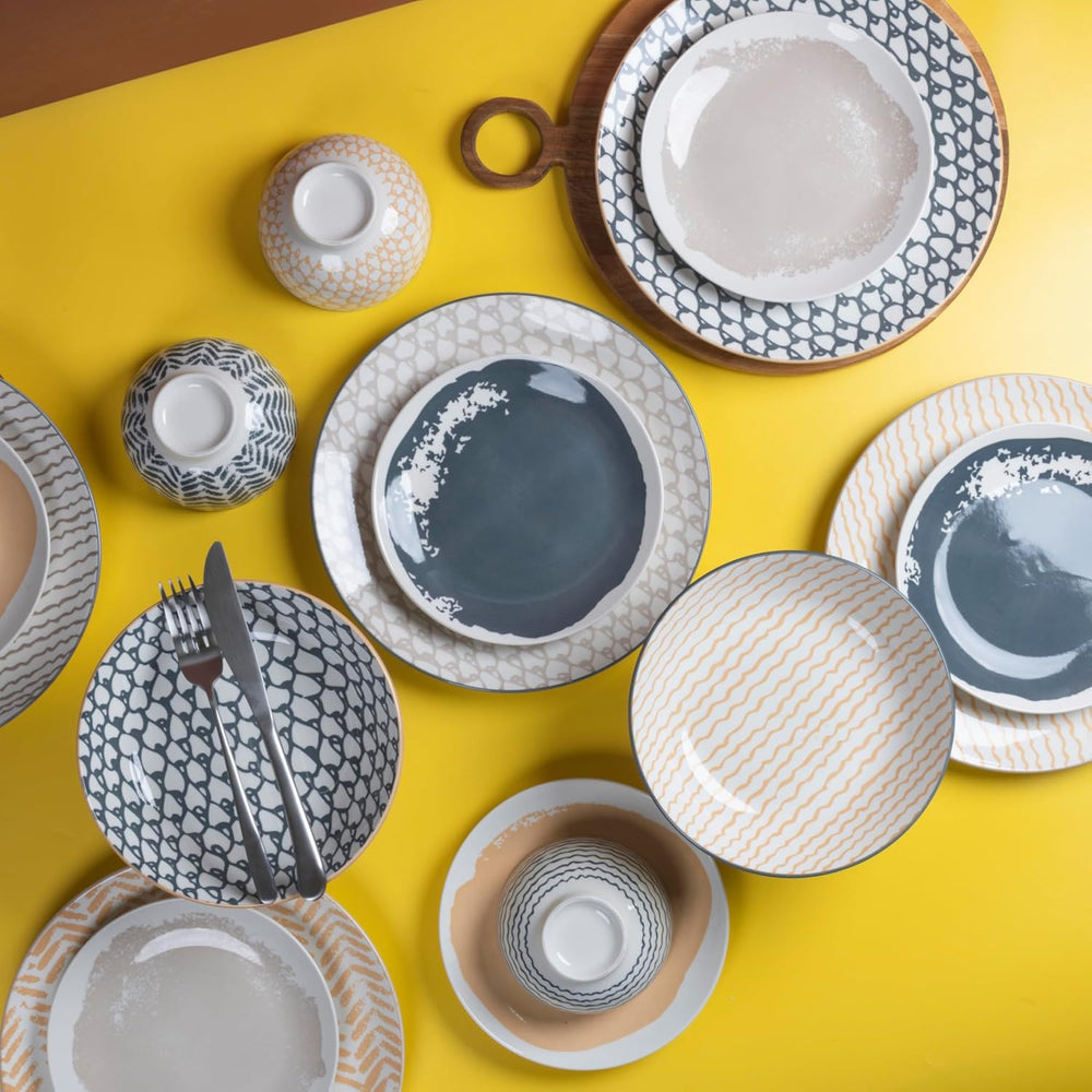 Soho 18-teiliges Geschirrset aus Porzellan, 6 verschiedene Sitzplätze