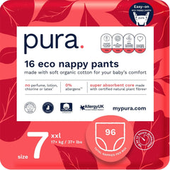 Scutece tip pantalonasi, cutie lunara, usor de imbracat, scutece de antrenament, cu certificat Ecolabel UE, fara parfum Mama si Copilul Naty Shop Mărimea 7 (96 scutece)