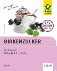 Raab Vitalfood Premium Birkenzucker, Xylit, Vegan, 1:1 Zucker-Alternative, Süßungsmittel, Zahnfreundlich, Vorratspack, 750 G Indulcitori Naty Shop