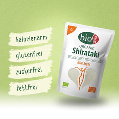 BIOASIA bio Shirataki rizs bio konjac lisztből – alacsony kalóriatartalmú – cukor-, zsír- és gluténmentes (1 x 270 g)