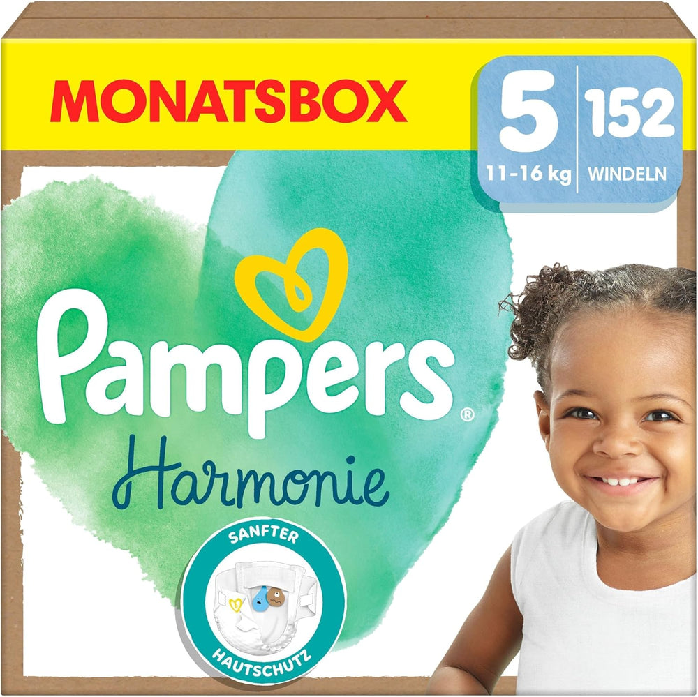 Pampers Harmony pelenkák 4-es méretű, 174-es pelenkák, 9 kg-14 kg, gyengéd bőrvédelem 100% Pampers védelemmel