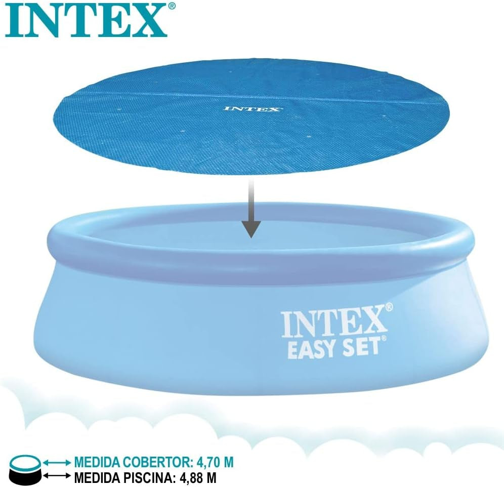 Intex 28014 - Szolárponyva, Hőszigetelt ponyva Easy Set/Frame kerek medencékhez, polietilén, kék, ⌀ 488 cm