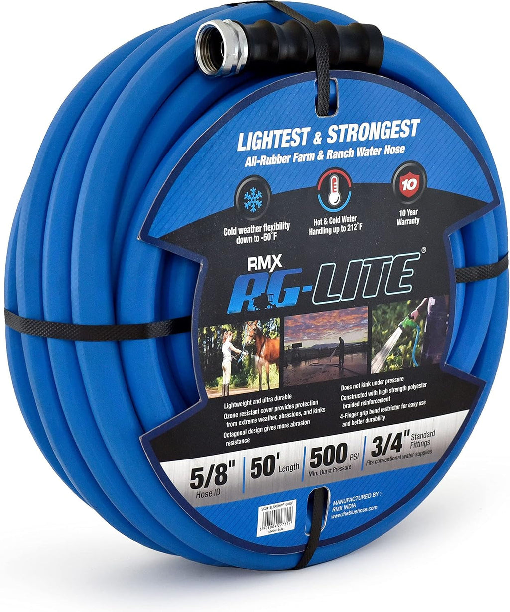 Furtun de grădină din cauciuc AG-Lite BSAL5810, pentru apă caldă și rece, ultra-ușor și super-rezistent, 1,6 cm x 3 m