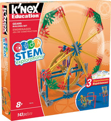 MINT-Forschung Getriebe-Baukastenset, K'NEX Bildung, Basic Fun, 79318, Lernset mit 3 funktionenden Designs, Technik für Kinder, Konstruktionsspielzeug für Jungen und Mädchen From 8 Jahren