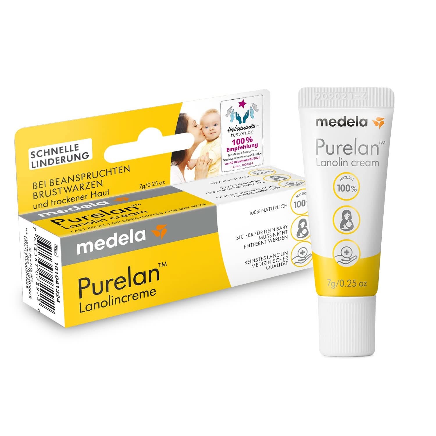 Medela Purelan 37 G Lanolincreme – Schnelle Hilfe Bei Beanspruchten Brustwarzen Und Trockener Haut – 100 % Natürlich, Hypoallergen, Dermatologisch Getestet Und Frei Von Duftstoffen Kiegészítők Élelmiszer és szoptatás Bebe Naty Shop Brustwarzencreme