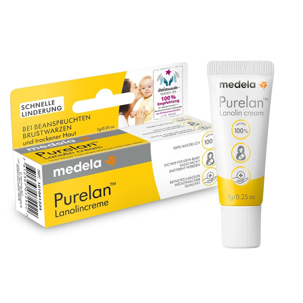 Medela Purelan 37 G Lanolincreme – Schnelle Hilfe Bei Beanspruchten Brustwarzen Und Trockener Haut – 100 % Natürlich, Hypoallergen, Dermatologisch Getestet Und Frei Von Duftstoffen Kiegészítők Élelmiszer és szoptatás Bebe Naty Shop Brustwarzencreme