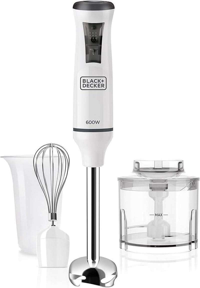 BLACK+DECKER Állványkeverő | BXHBA1500E | 1500 Watt | 20 Sebesség | Turbo | Edelstahl | Spritzschutz | Beleértve Pürieraufsatz, Schneebesen, Zerkleinerer Und Messbecher Kitchen Naty Shop Single 3 Zubehörteile 600W