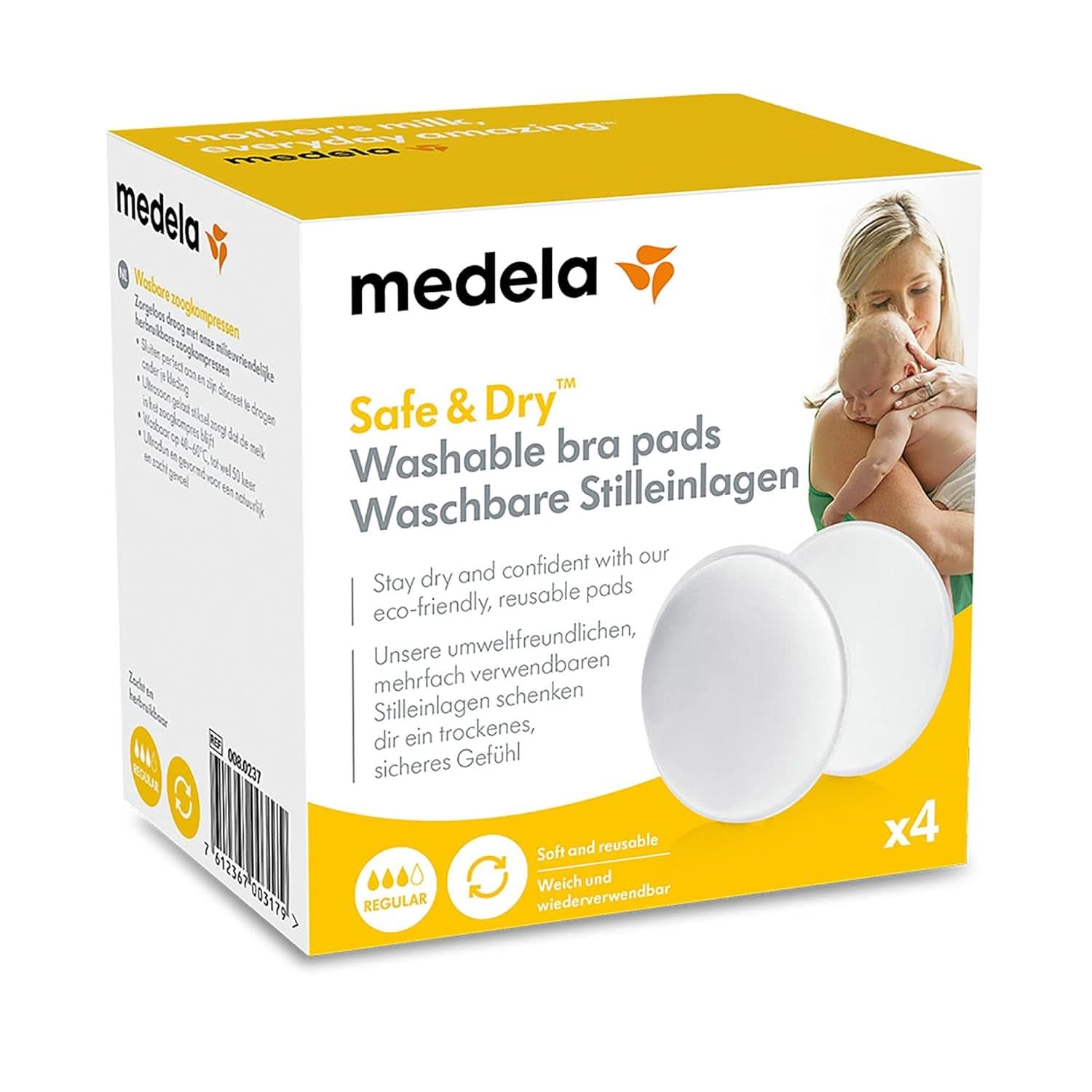 Medela Waschbare Stilleinlagen, 4 Stück kiegészítők Élelmiszer és szoptatás Bebe Naty Shop
