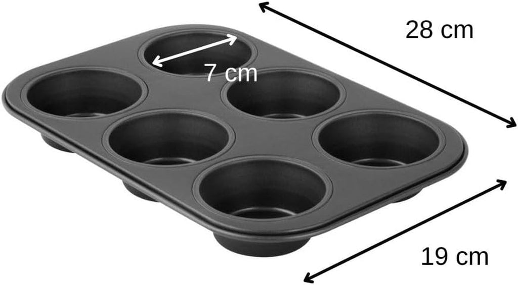 Zenker 6Er Muffinform Black Metallic, 275X190X30 Mm, Teflon Classic Antihaftbeschichtung, Hitzebeständig Bis 230°C, Leichte Reinigung, Ideal Für Köstliche Muffins Matrite si tavi pentru copt Naty Shop