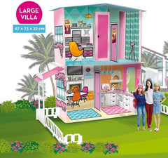 Lisciani - BARBIE babaház - Barbie Dream Villa két szintes - 3D-s ház építésre, díszítésre és tervezésre - Kreatív kézműves és építőjáték gyerekeknek 4 éves kortól Babaházak Naty Shop