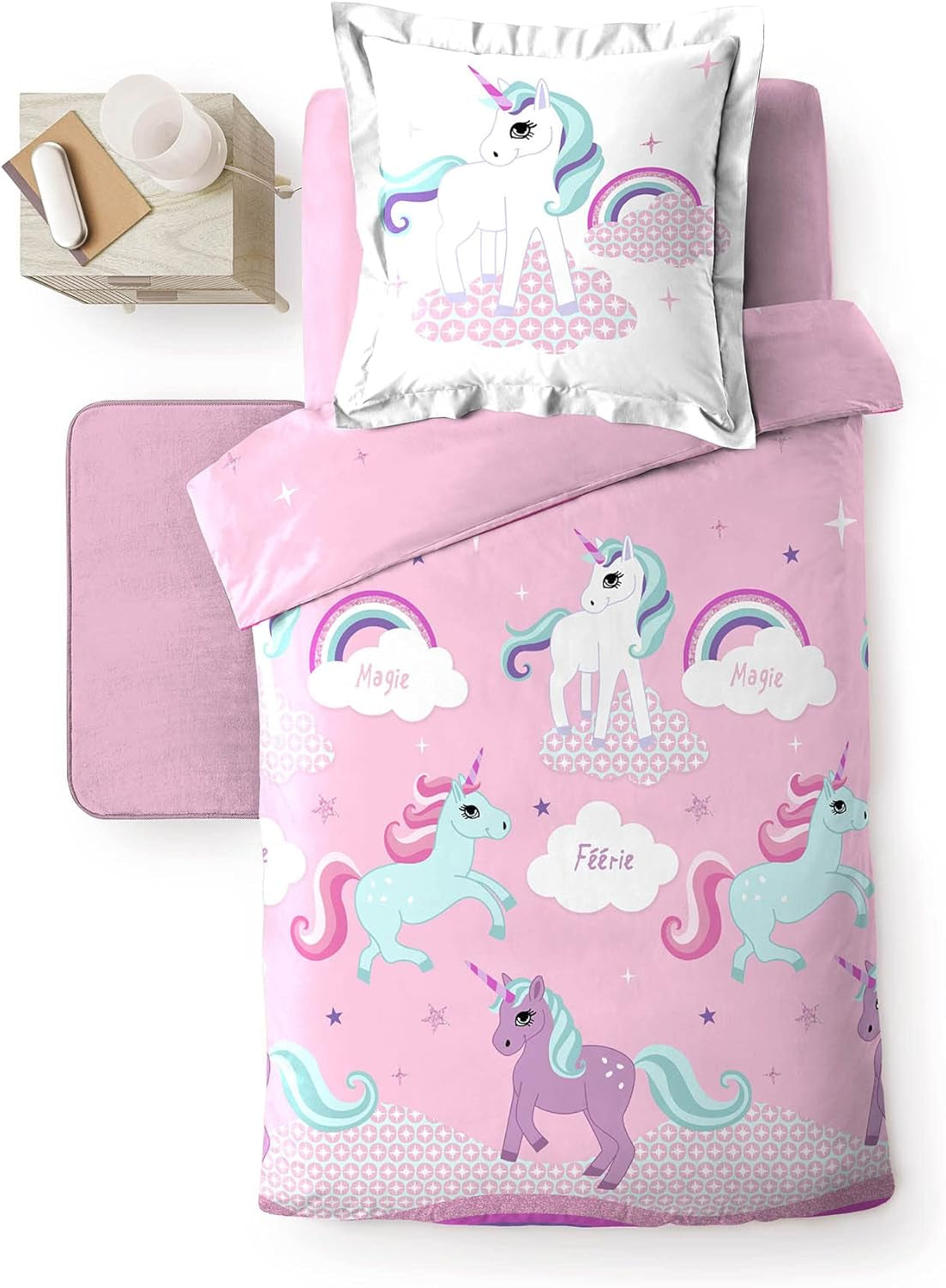 Lenjerie de pat Unicorn cu față de pernă, bumbac Lenjerie de pat - copii Naty Shop