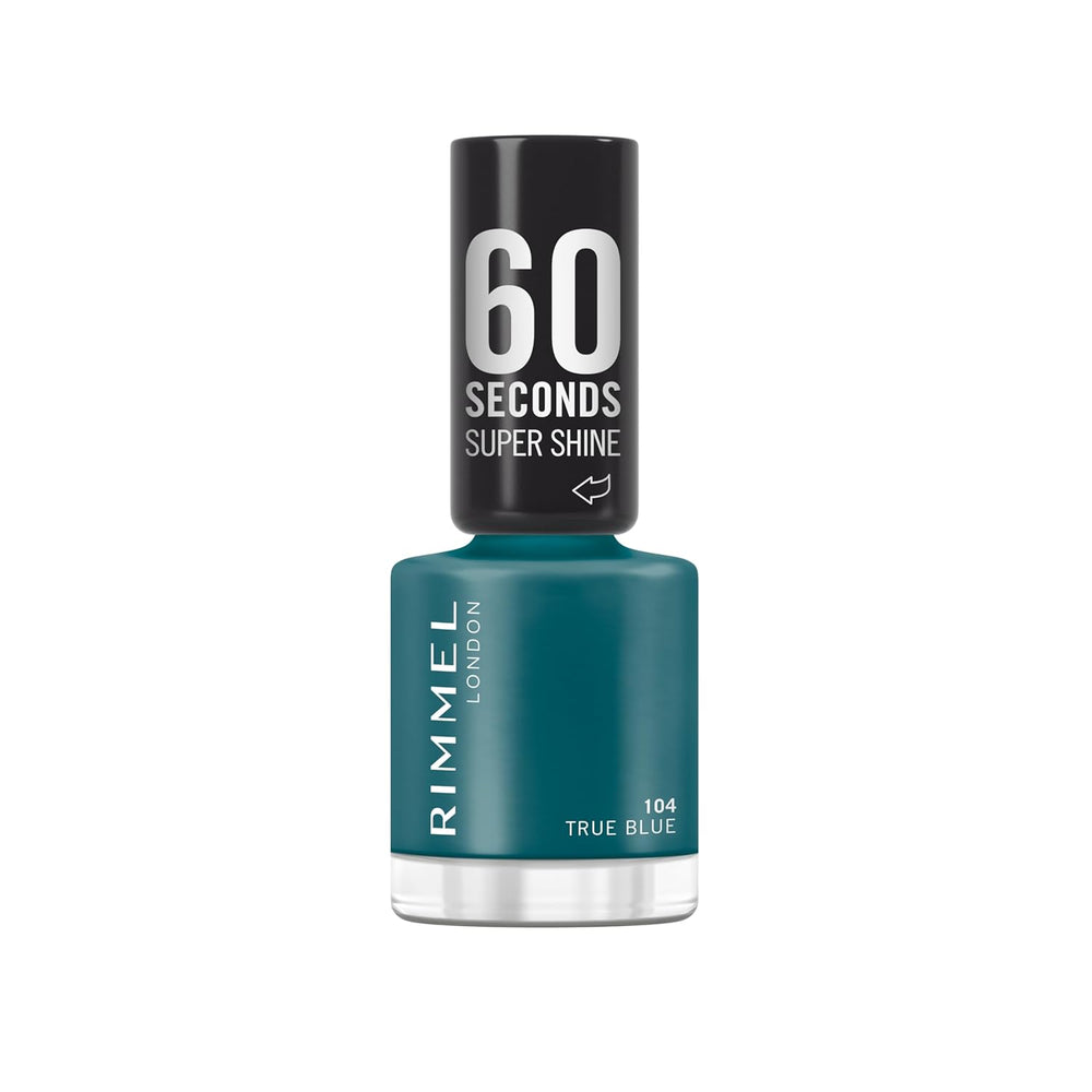 Rimmel 60 Seconds Super Shine körömlakk, gyorsan szárad, élénk színű, hosszan tartó, 8 ml, 104 True Blue