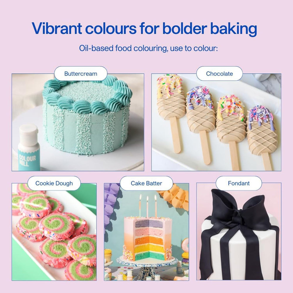 Colorant alimentar pe bază de ulei de struguri Colour Mill Oil Blend - Colorant alimentar pentru ciocolată, fondant, brioșe, prăjituri, copt, macaroane - Colorant alimentar pentru decorarea torturilor - 20 ml