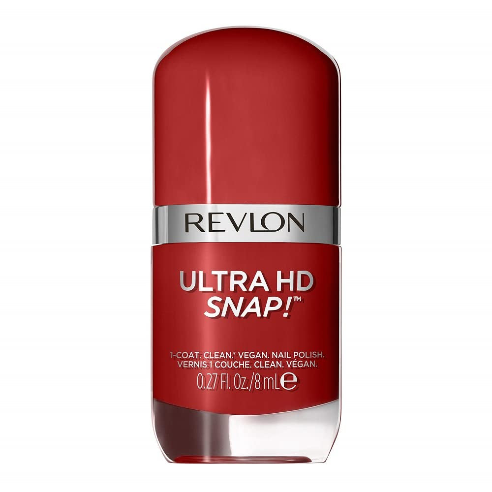 Revlon Ultra HD Snap körömlakk, hosszan tartó vegán formula, gyorsan szárad és teljes fedést biztosít egy rétegben, színes (8 ml), vörös és fekete (014), uniszex