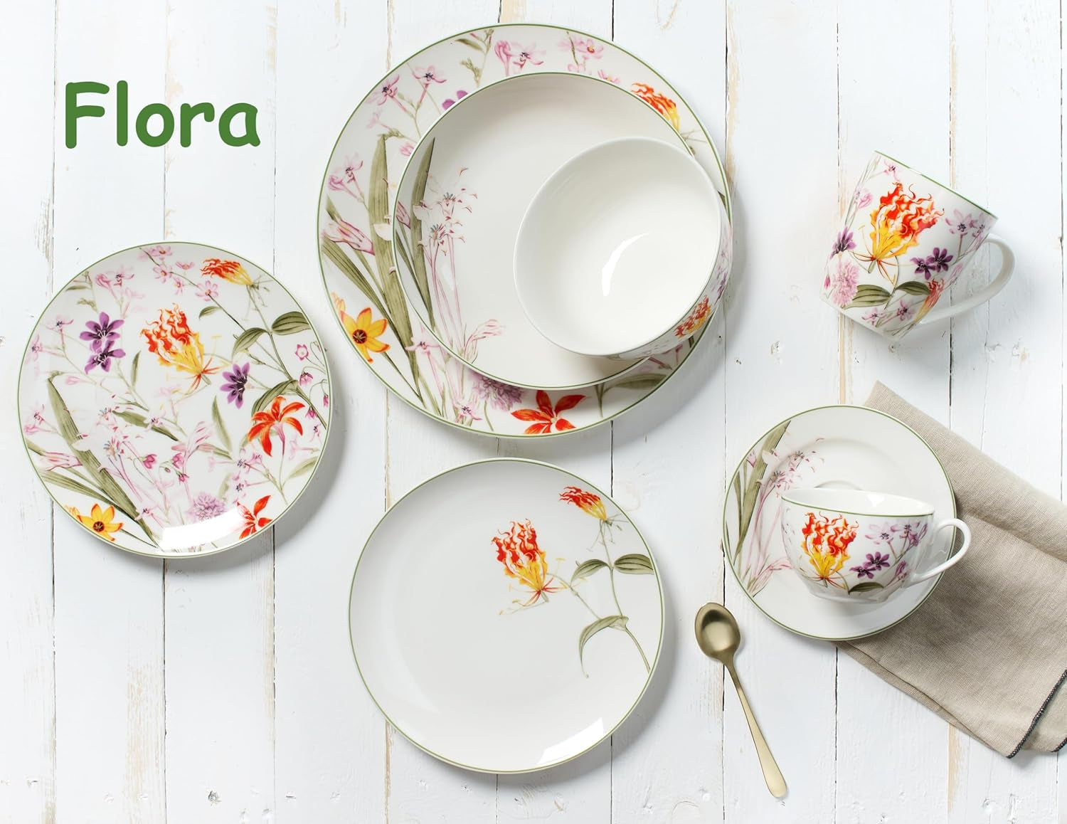 Ritzenhoff & Breker serviciu de masă Flora, 12 piese, porțelan Seturi vesela masa Naty Shop