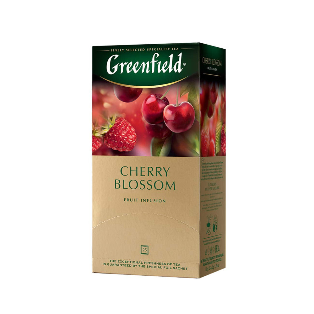 Greenfield Cherry Blossom, hibiscus, măceșe, mere, zmeură, mure, pliculețe de ceai (2G X 25), 50G