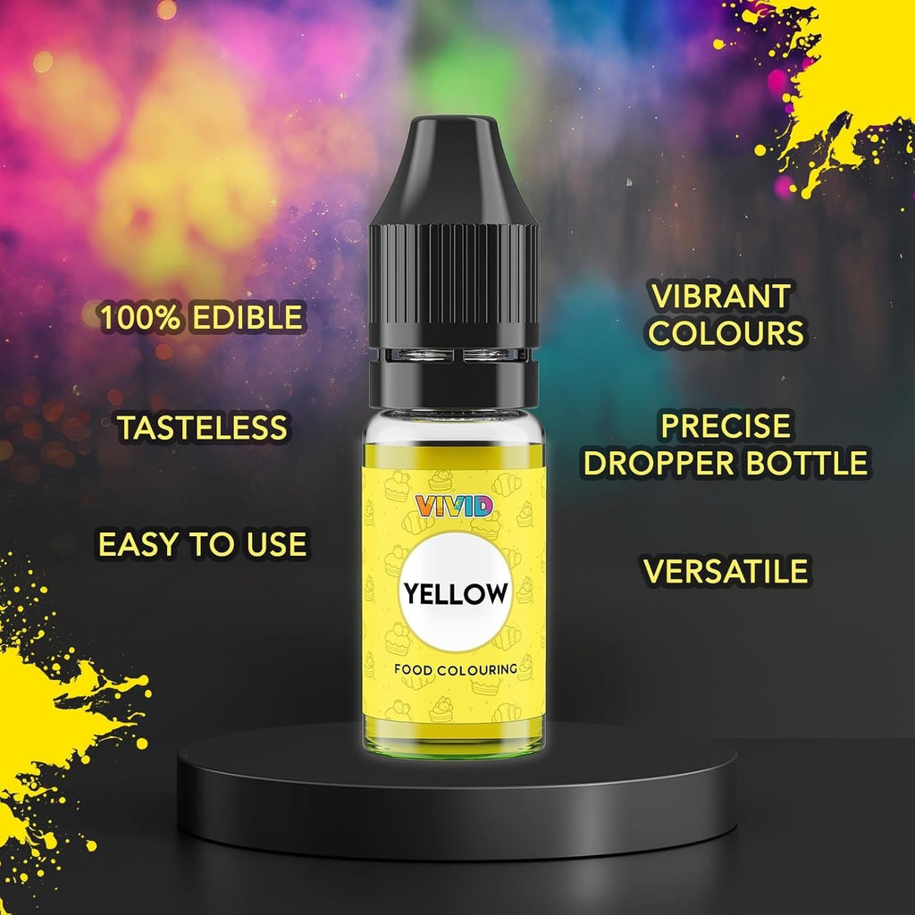 Colorant alimentar VIVID 12 x 10ml - Coloranți alimentari lichizi concentrați comestibili pentru copt torturi, prăjituri, fondant - Culori vibrante pentru decorare și gătit, aerografare, săpunuri DIY