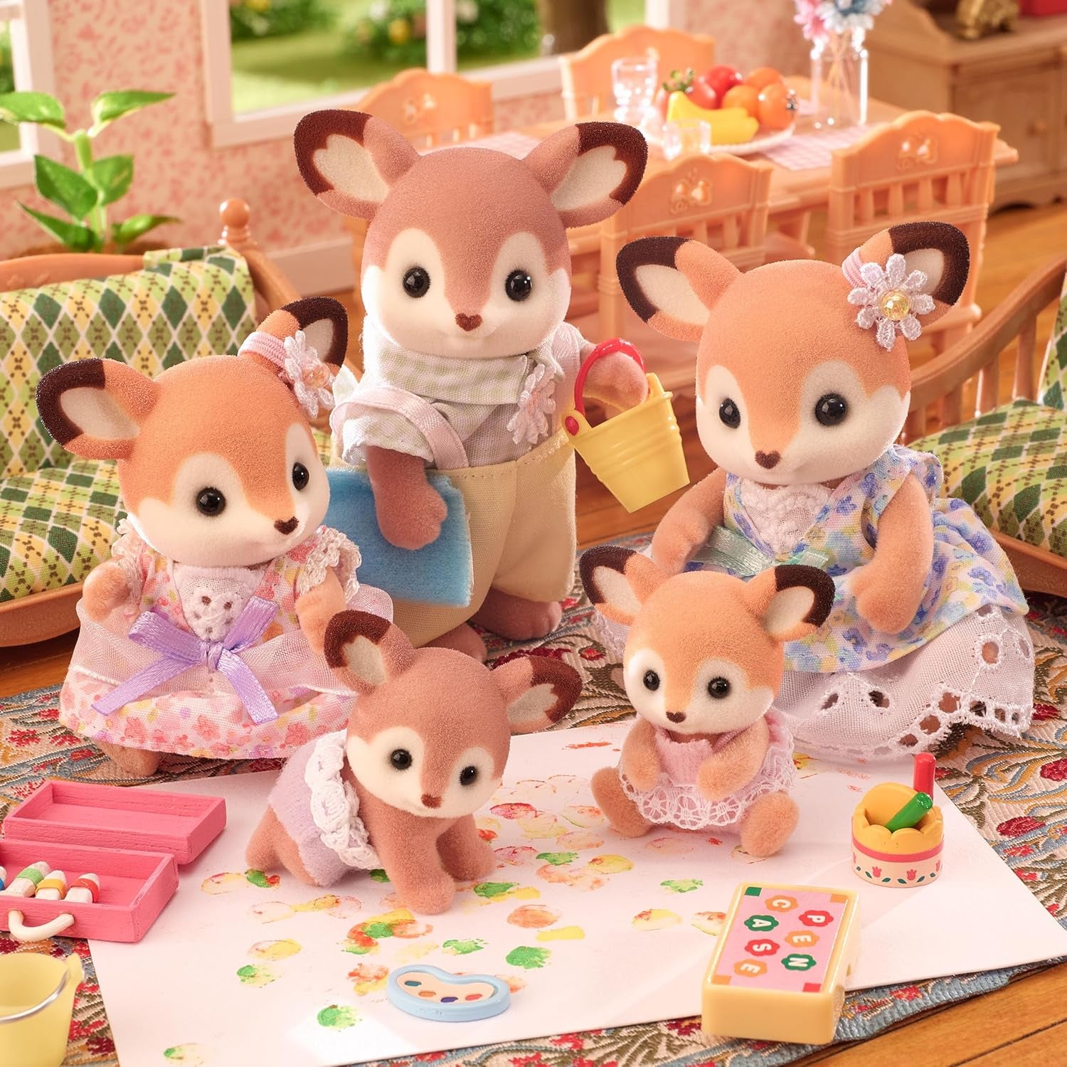 Sylvanian Families 5800 REH Zwillinge, Spielset mit Tierfigur, Tierfiguren Wald, Spielzeug für Kinder ab 3 Jahren