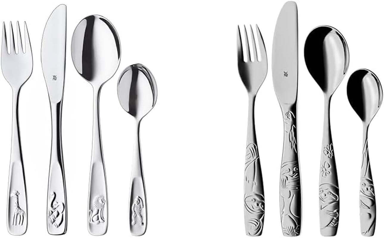 WMF Animals rozsdamentes acél evőeszközkészlet gyerekeknek, 4 részes, polírozott Cromargan Kitchen Naty Shop