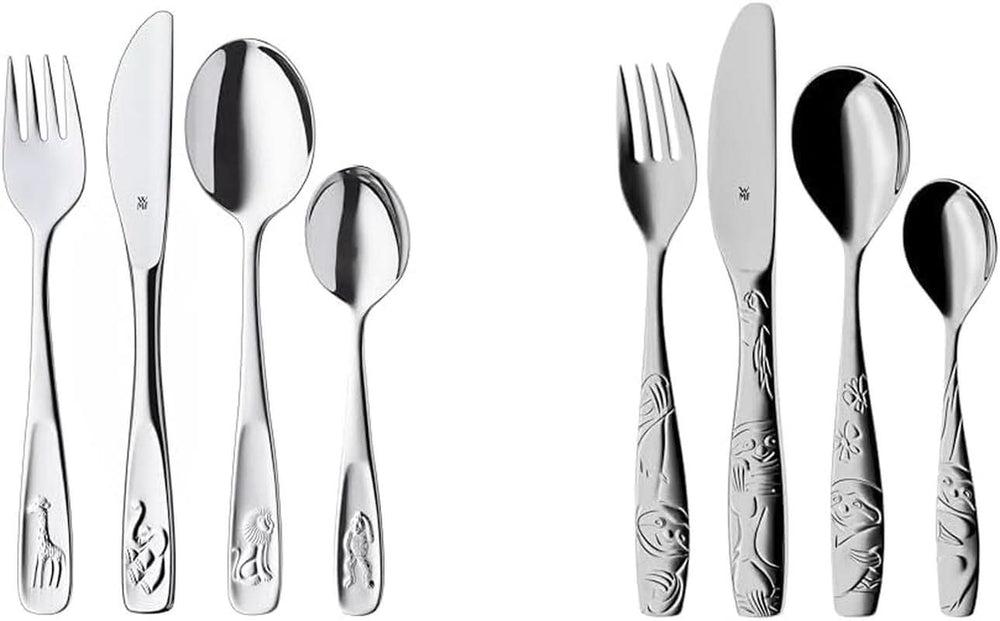 WMF Animals rozsdamentes acél evőeszközkészlet gyerekeknek, 4 részes, polírozott Cromargan Kitchen Naty Shop