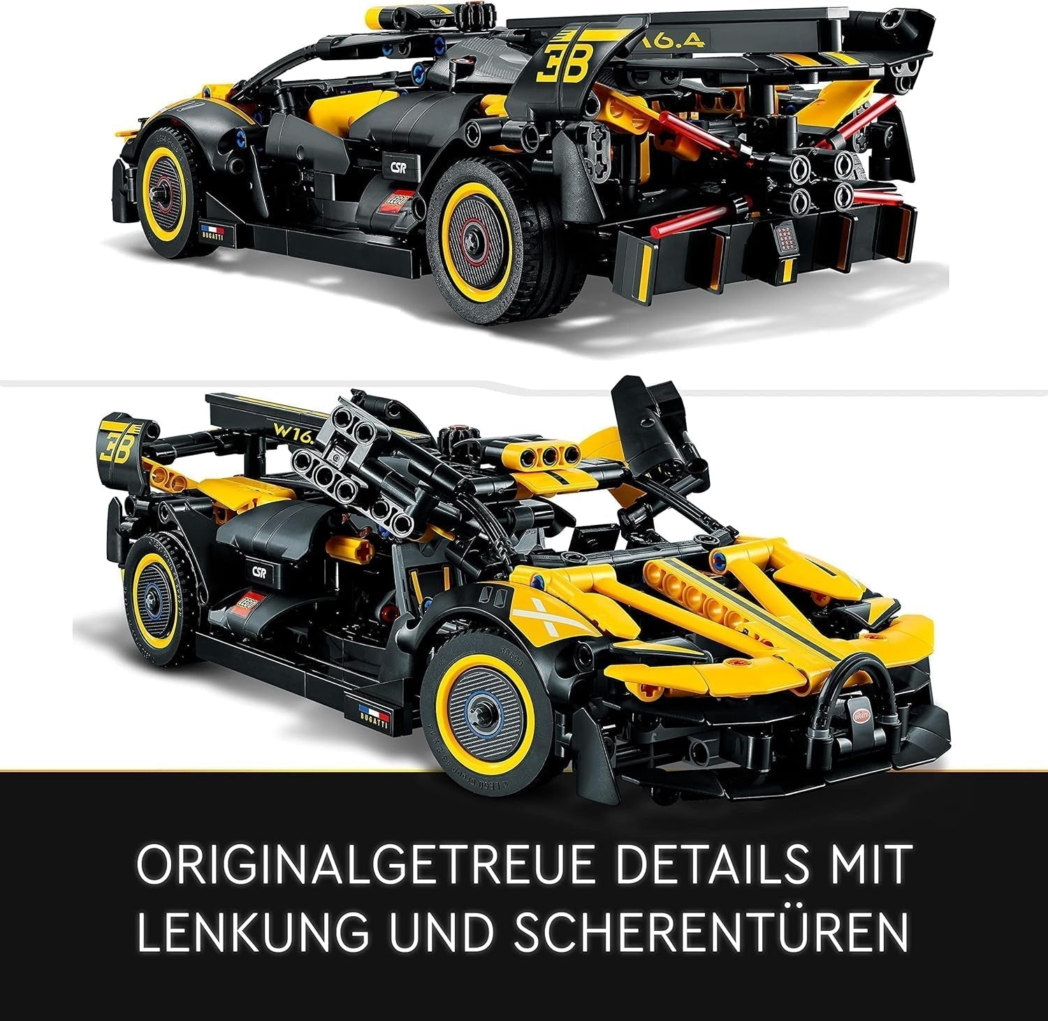 LEGO Technic Bugatti versenyautó, autómodellkészlet, sportkocsis játék, ikonikus gyűjthető autóskészlet, építőjáték 9 éves kortól, 42151 építőkészletek Besuche den LEGO-Store