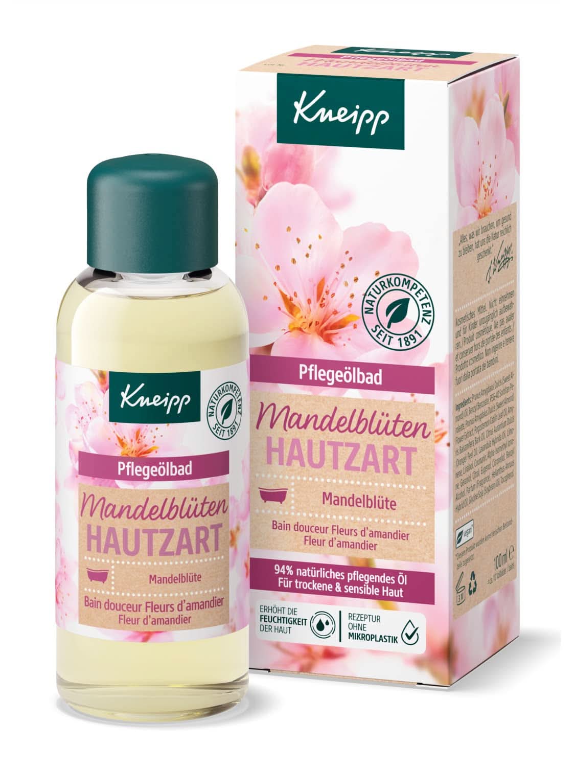 Kneipp, fürdőolaj, 94%-os tisztaságú mandulaolajjal, száraz és érzékeny bőrre - 100 ml Zuhany és fürdő Naty Shop