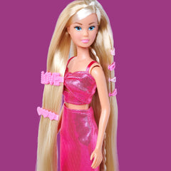 Simba Steffi Love Dream Hair – Ankleidepuppe mit extra Langen Haaren, inkl. Haarclips & Kamm, rózsaszín csillogó, 29 cm vastag, Frisierpuppe für Kinder ab 3 év
