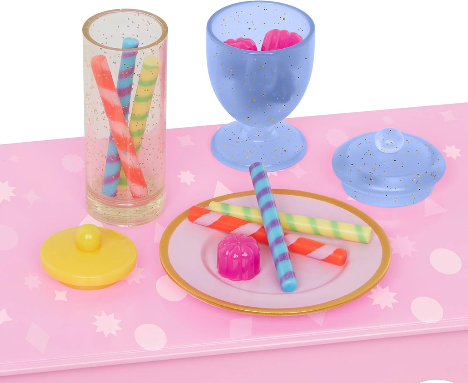 Glitter Girls - GG Surprise születésnapi parti szett és Sashka - Bewegliche 36 cm Puppe Sashka - Überraschungs-Geburtstagsparty-Szett - Tisch & Stühle Möbel - 3 Jahre +